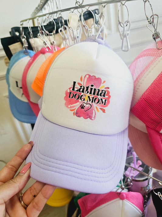 Latina Dog Mom purple  trucker Hat