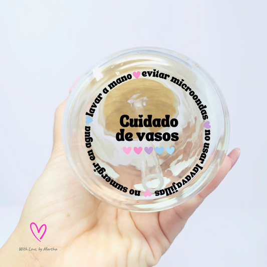 Cuidado de vasos- Care Cup Instructions - Spanish- UVDTF Transfer