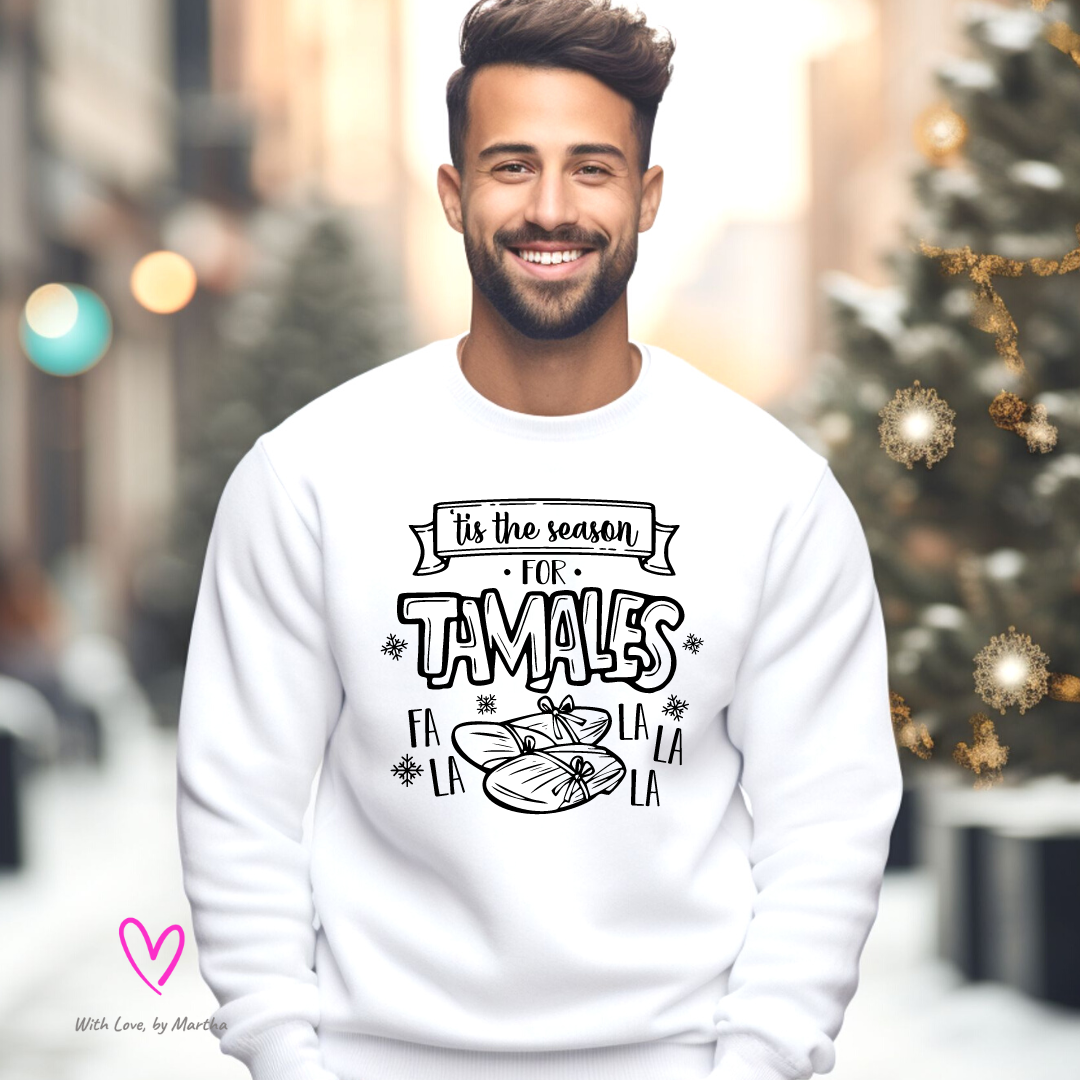 'Tis the season for tamales Christmas Crewneck Sweatshirt