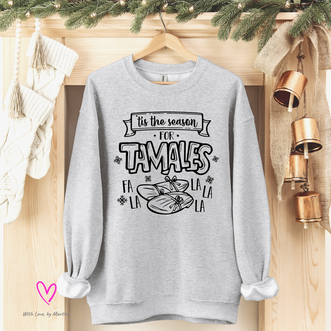 'Tis the season for tamales Christmas Crewneck Sweatshirt