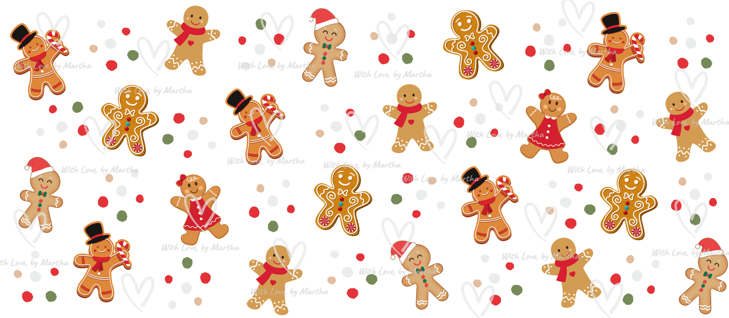 Gingerbread people Christmas UVDTF wrap Transfer