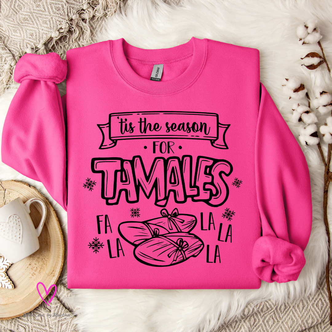 'Tis the season for tamales Christmas Crewneck Sweatshirt