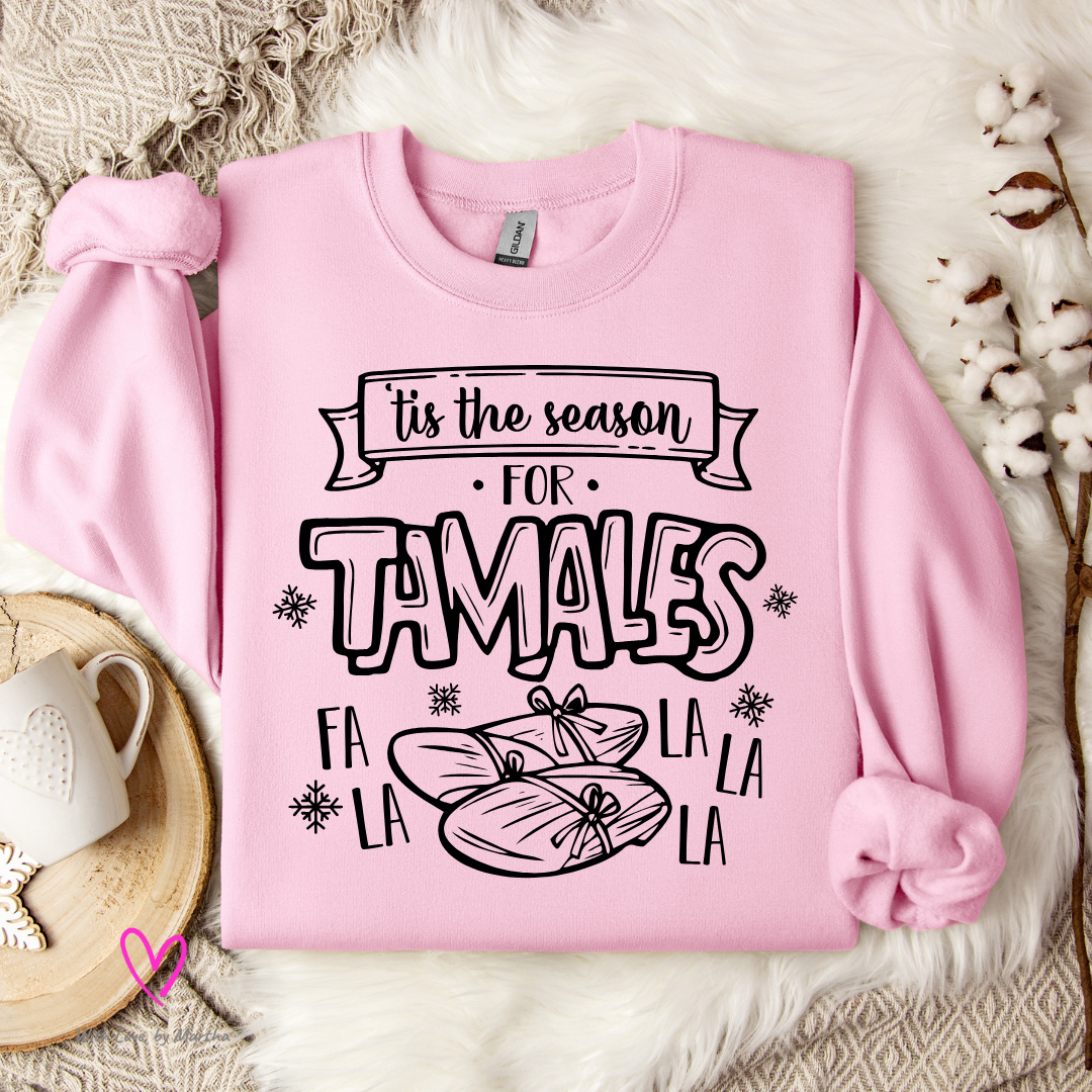 'Tis the season for tamales Christmas Crewneck Sweatshirt