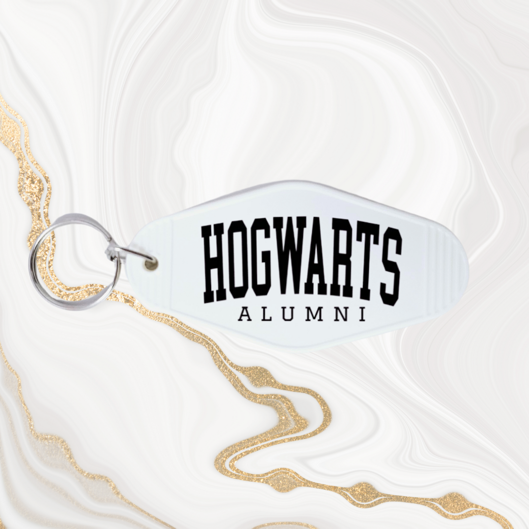 "Hogwarts Aumni" Motel style keychains