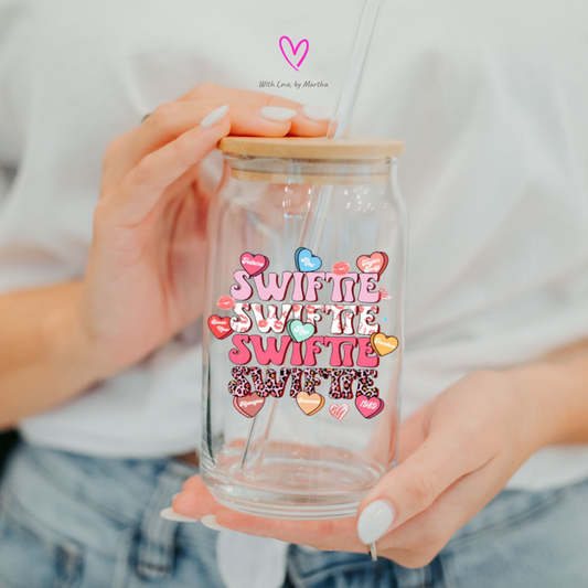 Valentine's Day candy Swifties Glass Cup 16oz